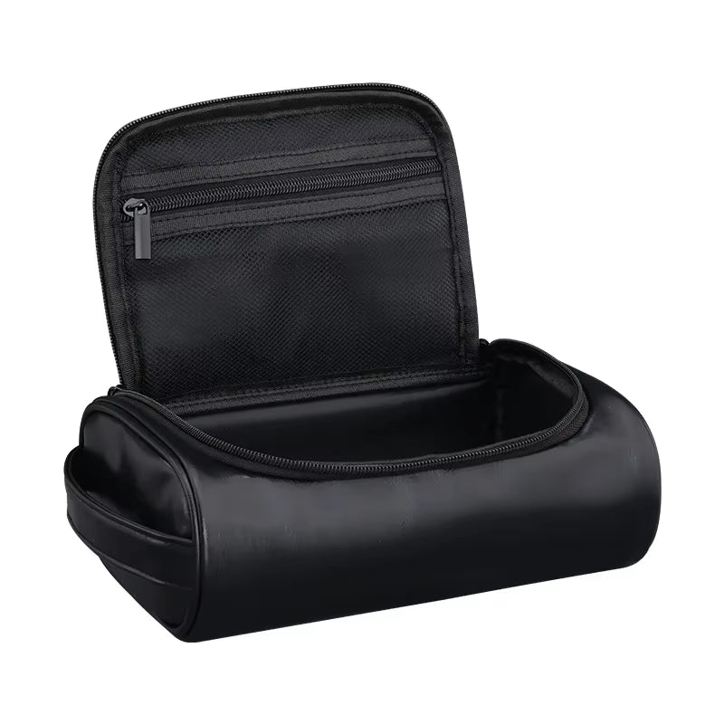 Premium Retro PU Leather Travel Toiletry Bag for Men and Women - Waterproof Cosmetic Organizer