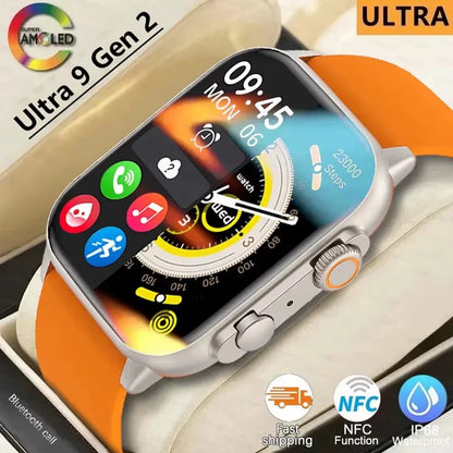 2025 New Smart Watch 9 Ultra Pro MAX Gen 2 49Mm Amoled Screen Smartwatch High Refresh Rate Wireless Charging Men Women for Sport