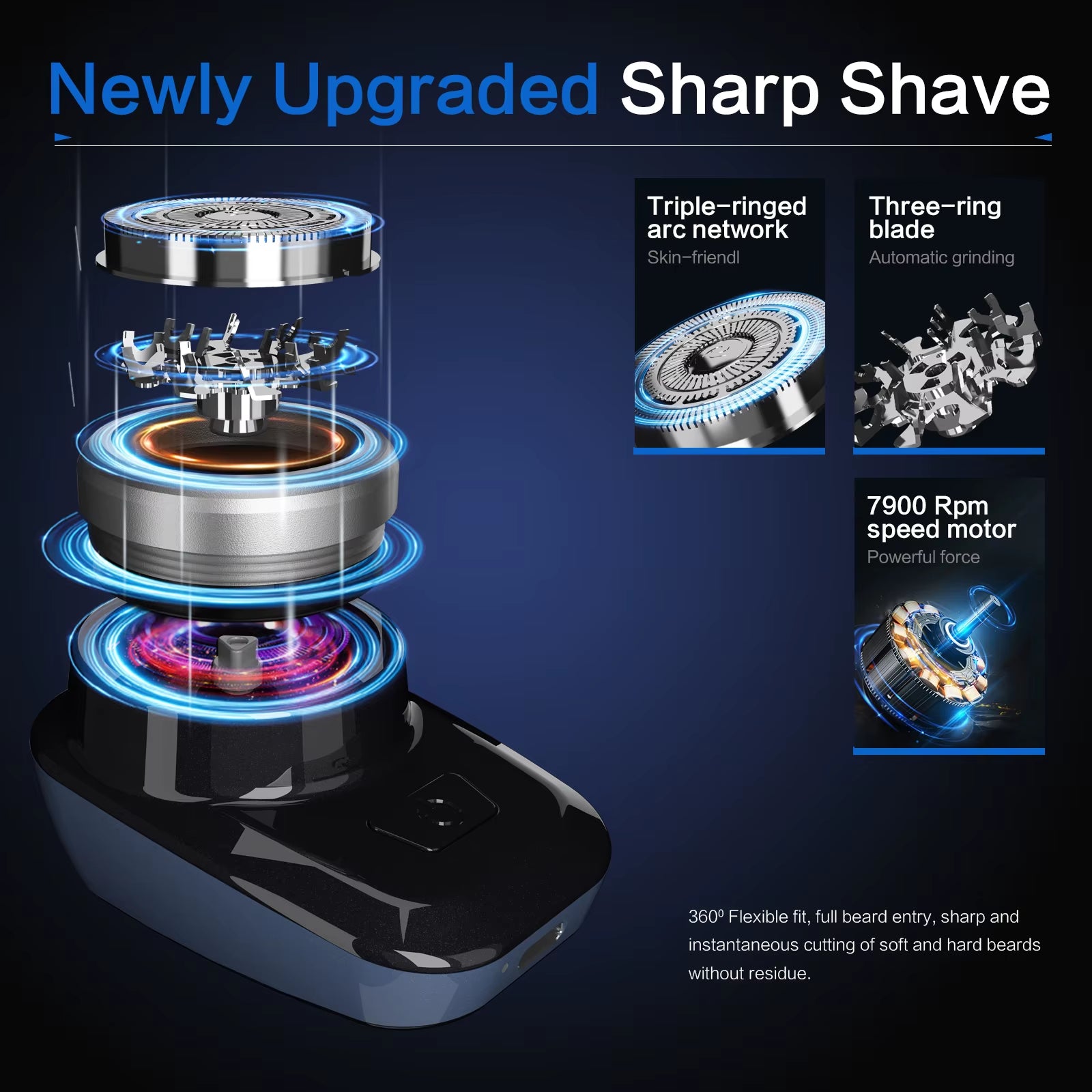 Mini Electric Shaver Self Sharpening Shaver Portable