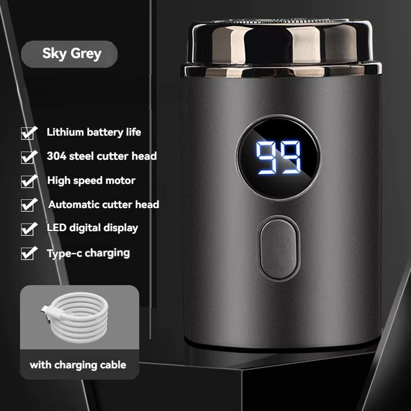 Men Electric Mini Shaver Rechargeable Type-C Charging Car Portable Led Digital Display Wet & Dry Shaver Men Women Home Razor