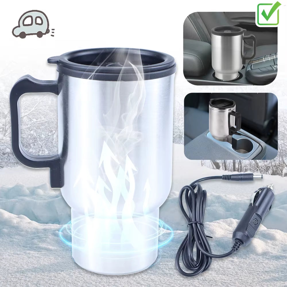 Portable Car Heating Cup – 450ML Electric Kettle for Tea & Coffee in Your Car