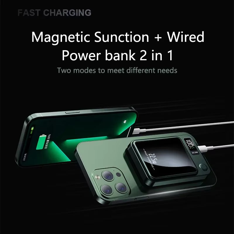 50000mAh Fast Charging Power Bank – Magnetic Wireless Charger for iPhone, Samsung