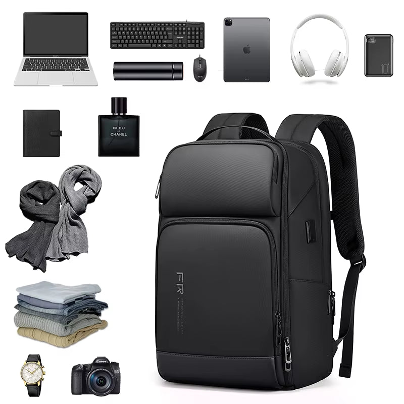 Durable Waterproof Backpack for 15.6” Laptop with USB Charging - Perfect for Business & Travel