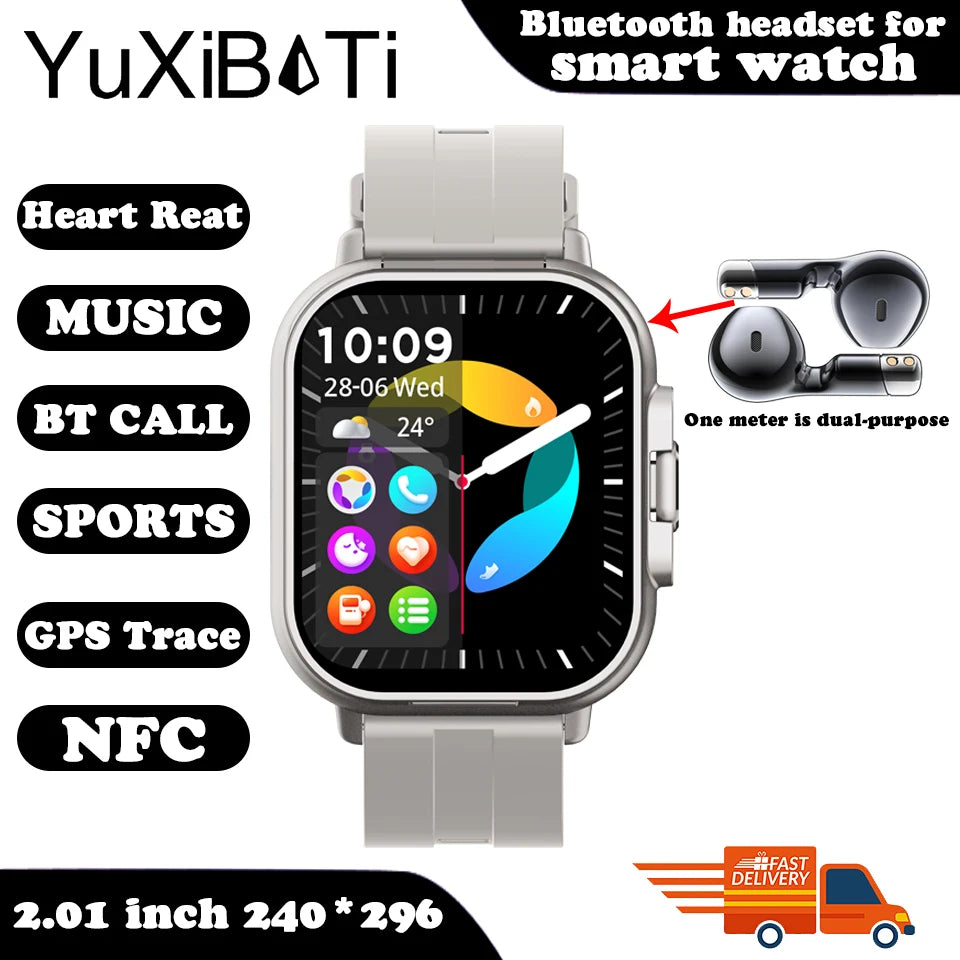 Hybrid Smartwatch with Wireless Earphones – Sports & Health Monitor