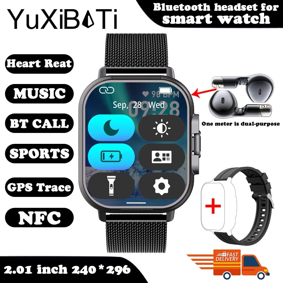 Hybrid Smartwatch with Wireless Earphones – Sports & Health Monitor