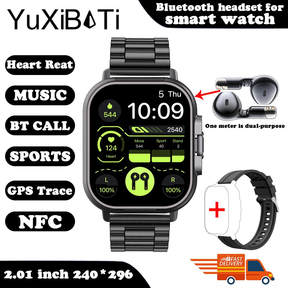 Hybrid Smartwatch with Wireless Earphones – Sports & Health Monitor