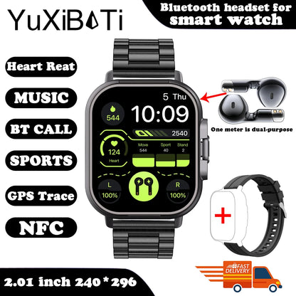 Hybrid Smartwatch with Wireless Earphones – Sports & Health Monitor