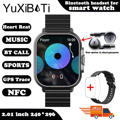 Hybrid Smartwatch with Wireless Earphones – Sports & Health Monitor