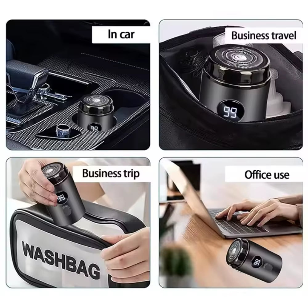 Men Electric Mini Shaver Rechargeable Type-C Charging Car Portable Led Digital Display Wet & Dry Shaver Men Women Home Razor