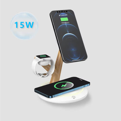 Ultimate 3-in-1 Wireless Charging Hub – Magnetic Dock for iPhone, Apple Watch & AirPods Pro