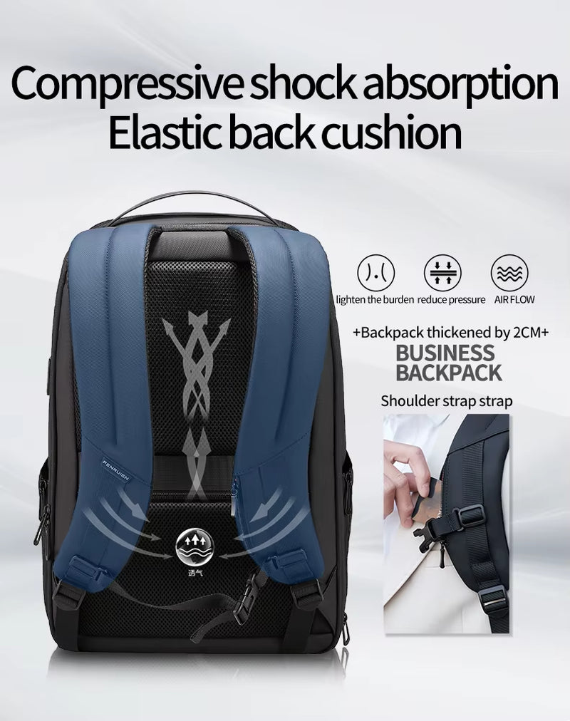 Durable Waterproof Backpack for 15.6” Laptop with USB Charging - Perfect for Business & Travel