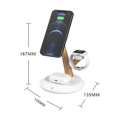 Ultimate 3-in-1 Wireless Charging Hub – Magnetic Dock for iPhone, Apple Watch & AirPods Pro